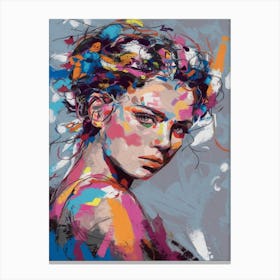 A Captivating Abstract Portrait Of A Woman 1 Canvas Print