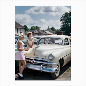 50's Era Community Car Wash Reimagined - Hall-O-Gram Creations 3 Canvas Print