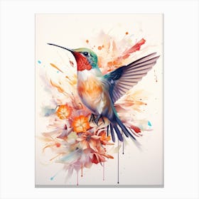 Bird Painting Collage Hummingbird 2 Canvas Print
