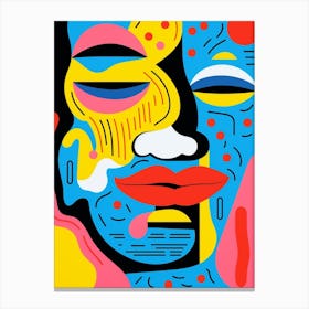 Abstract Pop Art Geometric Colourful Face 5 Canvas Print