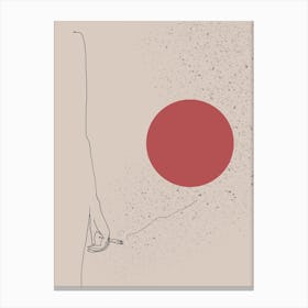 Fume Red Abstract Line Canvas Print