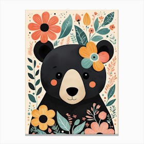 Floral Cute Baby Bear Nursery (31) Canvas Print