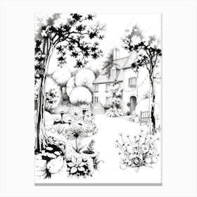 Drawing Of A Garden Canvas Print