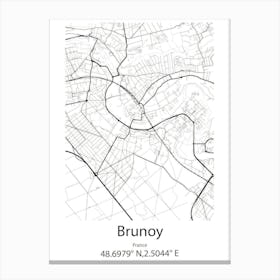 Brunoy,France Minimalist Map Canvas Print