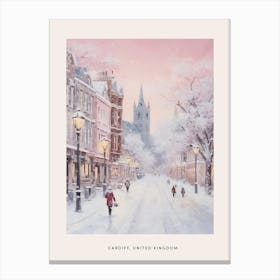 Dreamy Winter Painting Poster Cardiff United Kingdom Canvas Print