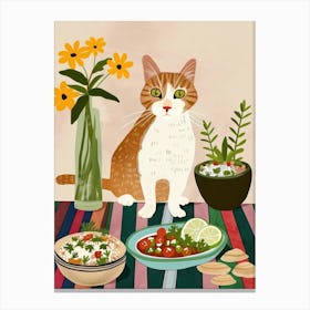 Cat And Mexican Food 2 Canvas Print