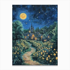 Night In The Village Canvas Print