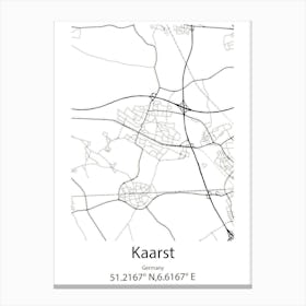 Kaarst,Germany Minimalist Map Canvas Print