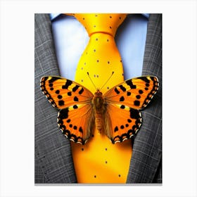 Butterfly On A Suit Canvas Print