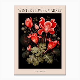 Cyclamen 3 Winter Flower Market Poster Canvas Print