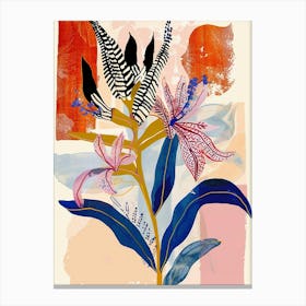 Colourful Flower Illustration Lobelia 1 Canvas Print