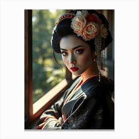 Geisha Beauty Portrait Canvas Print