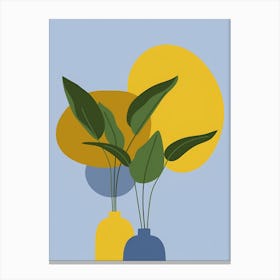 Two Vases With Plants 1 Canvas Print