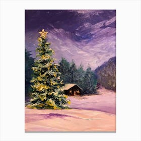 Christmas Tree In The Snow Canvas Print