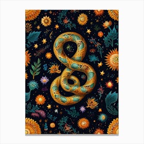 Snakes And Flowers 2 Canvas Print