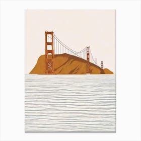 Golden Gate Bridge 1 San Francisco Boho Landmark Illustration Canvas Print