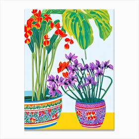 Cyclamen Eclectic Boho Plant Canvas Print