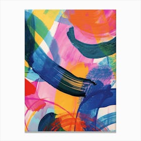 Rainbow Paint Brush Strokes Organic 6 Canvas Print