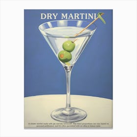 Dry Martini Cocktail Kitchen Art Canvas Print