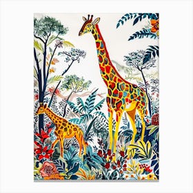 Cute Patterns Of Giraffes In The Wild 1 Canvas Print