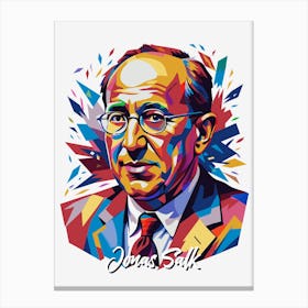 Jonas Salk 03Portrait WPAP Pop Art Canvas Print