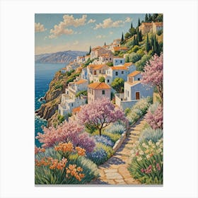 Greek Island Village Canvas Print