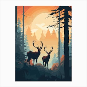 Deer In The Forest 4 Canvas Print