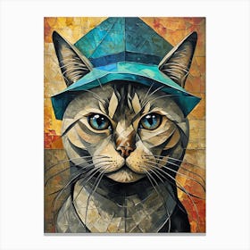 Cat In A Hat Canvas Print