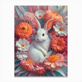 Bunny In Flowers 1 Canvas Print