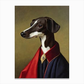 Italian Greyhound 2 Renaissance Portrait Oil Painting Canvas Print