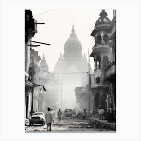 Yangon, Myanmar, Black And White Old Photo 3 Canvas Print