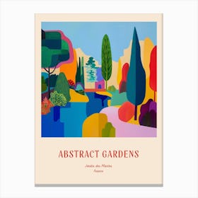 Colourful Gardens Jardin Des Plantes France 1 Red Poster Canvas Print