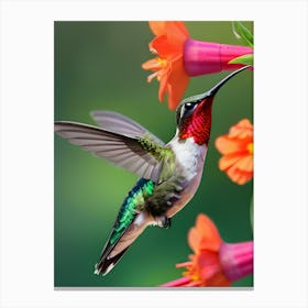 Male Ruby Throated Hummingbird-Reimagined 22 Canvas Print