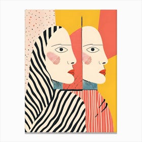 Two Women In Front Of Each Other Canvas Print