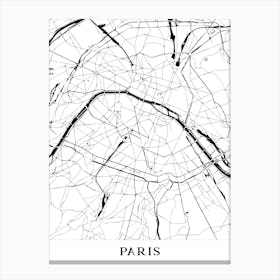 Paris Street Map - Paris France Canvas Print