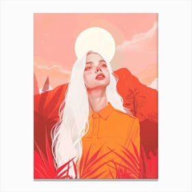 Girl With White Hair 2 Canvas Print