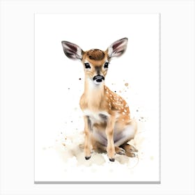 Fawn Watercolour Nursery 8 Canvas Print