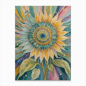 Rainbow Sunflower Canvas Print