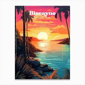 Biscayne National Park Florida Outdoor Modern Travel Illustration Canvas Print