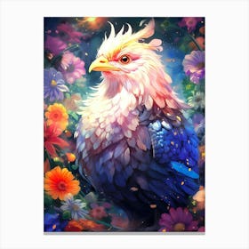 Bird In Flowers Canvas Print