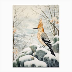 Winter Bird Painting Hoopoe 1 Canvas Print
