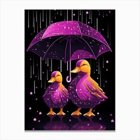 Ducks In Rain Canvas Print