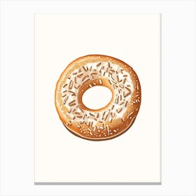 Thinly Sliced Bagels Toasted And Seasoned As A Crunchy Snack Marker Art Canvas Print