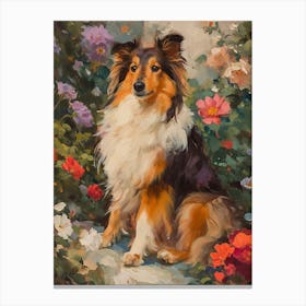 Shetland Sheepdog Acrylic Painting 3 Canvas Print