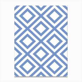 bauhaus Blue And White Geometric Pattern Lienzo