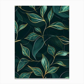 Seamless Pattern With Leaves 2 Canvas Print