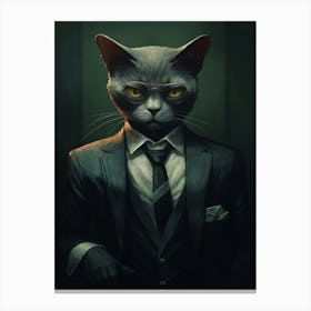 Gangster Cat Russian Blue 2 Canvas Print