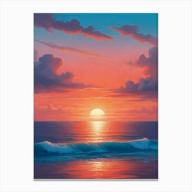 Sunset Painting, Ocean Painting, Seascape Painting, Ocean Painting, Sunset Painting Canvas Print