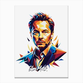 Elon Musk 01 Portrait WPAP Pop Art Canvas Print