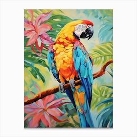 Spectrum in Flight: Macaw Jungle Bird Decor Canvas Print